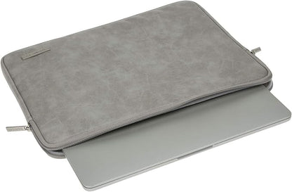 RAINYEAR 11 Inch Laptop Sleeve PU Suede Leather Case Protective Padded Cover Water Resistant Carrying Bag Compatible with 11.6 MacBook Air Surface Pro for 11 Notebook Computer Tablet Chromebook(Gray)