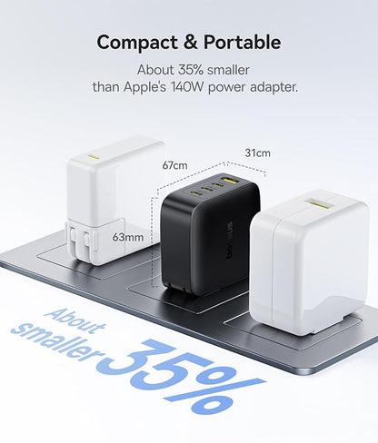 Baseus PD3.1 140W USB C Charger, PPS Fast Charger Type C, Fast Charging Block for MacBook Air/Pro, Pixelbook, iPad, iPhone 17/16 Series, Galaxy S25 Ultra and More
