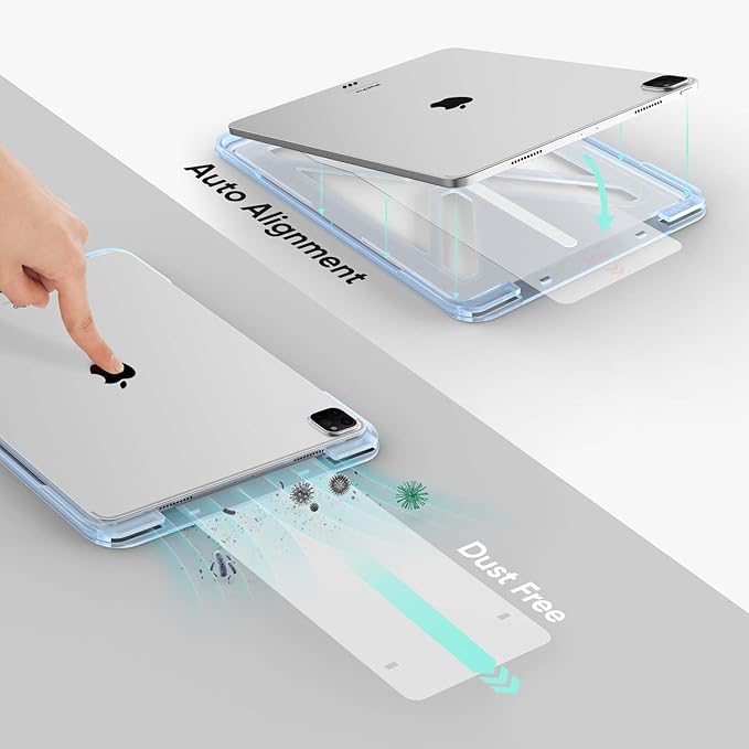FLOLAB ONETIME NanoArmour Anti-Glare Screen Protector for iPad Pro 13 Inch M4 2024 Anti-Fingerprint Tempered Glass, TruColor, Matte, Easy Install, Bubble Free, Dust Free, Smooth as Butter, Durable