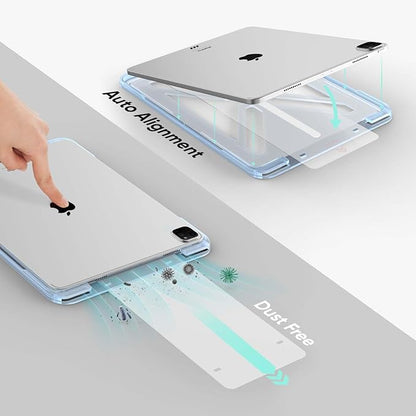 FLOLAB ONETIME NanoArmour Anti-Glare Screen Protector for iPad Air 11 Inch 2024 Anti-Fingerprint Tempered Glass, TruColor, Matte, Easy Install, Bubble Free, Dust Free, Smooth as Butter, Durable