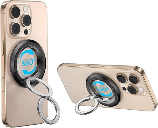 SYNCWIRE for MagSafe Phone Grip, 360° Rotation Magnetic Cell Phone Grip Magnetic Ring Holder Kickstand Mag Safe Ring Stand Compatible with iPhone 17 16 15 14 13 12 Pro Max MagSafe Accessories Android
