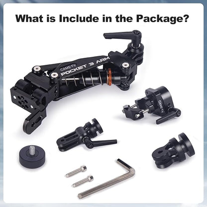 Came-TV Motorcycle Camera Mount Stabilizer, Bike Camera Mount,Handlebar Mount Shock Absorber Arm, Anti-Shake Motorcycle Mount PK04 Compatible with Pocket 2, Pocket 3, 360 Action Cameras, Smartphones