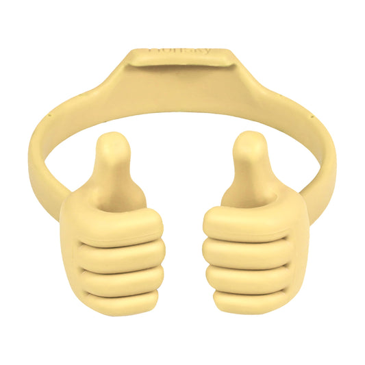 Honsky Cell Phone Stand Holder, Thumbs Up Lazy Phone Stand, Universal Adjustable Flexible, Cute Perfect Stocking Stuffers Gifts for Teen Girls, Compatible with Cell Phones & Tablets,Light Yellow