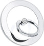 Magnetic Phone Grip for MagSafe, EI Sonador Magnet Phone Ring Holder, Removable, Compatible with iPhone 14 Plus 13 12 Pro Max Mini (Transparent Silver Diamond)