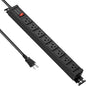 JUNNUJ 12 Gauge 360° Rotating Mountable Power Strip, Black, 10 FT, 1