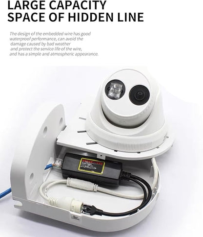 Indoor Outdoor Camera Bracket ABS Plastic Wall Mount L-Shaped Bracket for Security Dome IP Camera Mounting, Junction Box Cable Management (2.5in-SL-1PACK)