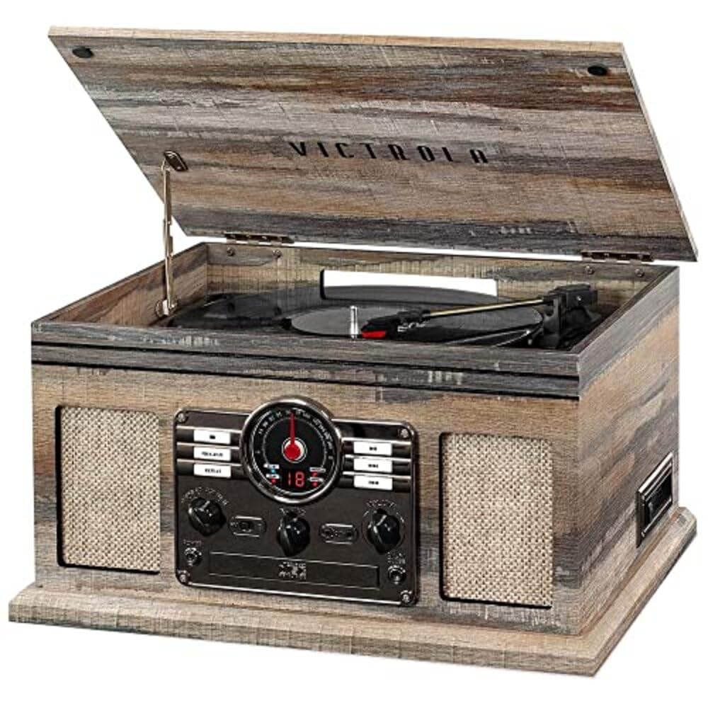 Victrola Quincy - 6-in-1 Bluetooth Record Player - Farmhouse Oatmeal