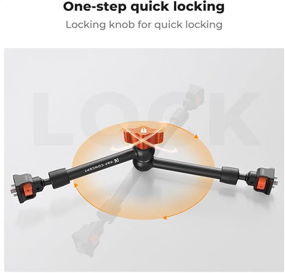 K&F CONCEPT 11" Magic Arm 1/4" Screw 360° Ball Heads Articulating Friction Camera Arm Mount for Monitor, LED Light, Webcam, Microphone, Camera Cage