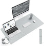 YSAGi Non-Slip Leather Desk Pad L Size, Waterproof Laptop Computer Desk Keyboard Mat, Table Protector Blotter Mat, Large Mouse Pad for Office/Work/Home/Decor(Silver-Grey, 35.4" x 17")