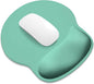 ITNRSIIET Ergonomic Mouse Pad with Wider Memory Foam Wrist Rest +17%, Curved Cushion Reduces Pressure 20%, Pain Relief, Non-Slip, Smooth, Cute Color Desk Accessory, 9.85 x 9 inch, Mint Green
