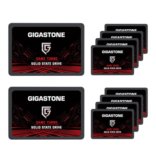 Gigastone 128GB Game Turbo SSD (10-Pack) Up to 500MB/s with SLC Caching Gaming/PC/Desktop/Laptop Upgrade SSD 5-Year Warranty 2.5" SATA Internal Disk Solid State Drives 2.5 inches SATA 3.0 Disk