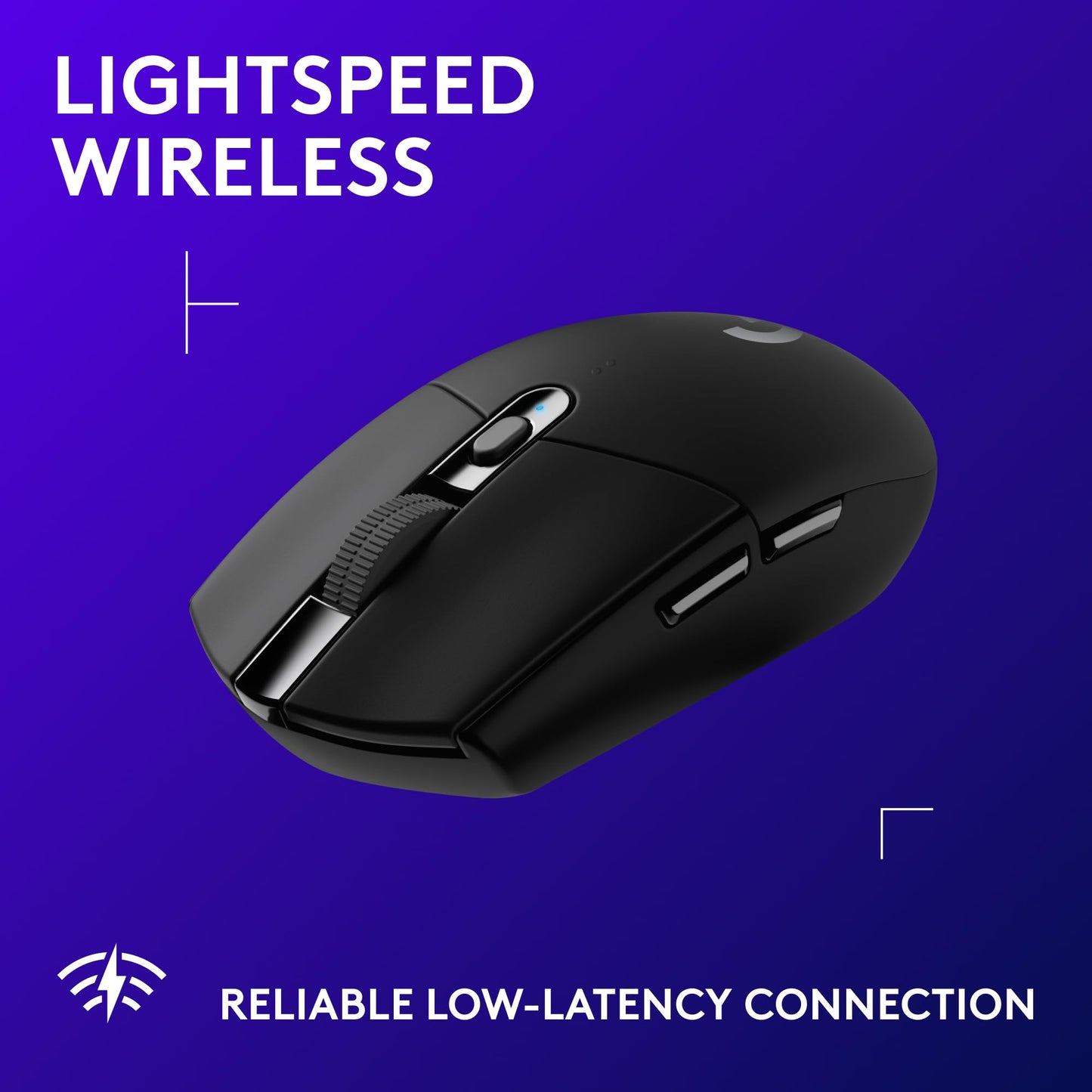 Logitech G305 Lightspeed Wireless Gaming Mouse, Hero Sensor, 12,000 DPI, Lightweight, 6 Programmable Buttons, 250h Battery, On-Board Memory, Compatible with PC, Mac - Black