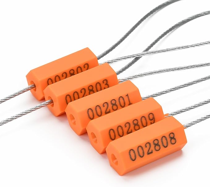 500PCS Steel Cable Seals Metal Security Seal Numbered Metal Truck Trailer Seals Security Tags Tamper Evident Tags Container Seals Pull Tight Steel Wire Seals