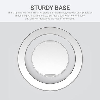 Grat 3 Lite Magnetic Phone Loop, [Nylon-core Silicone Strap] 360° Rotatable Phone Grip, Detachable Finger Holder Compatible with Magsafe for iPhone 16 15 14 13 12 Pro/max, Silver