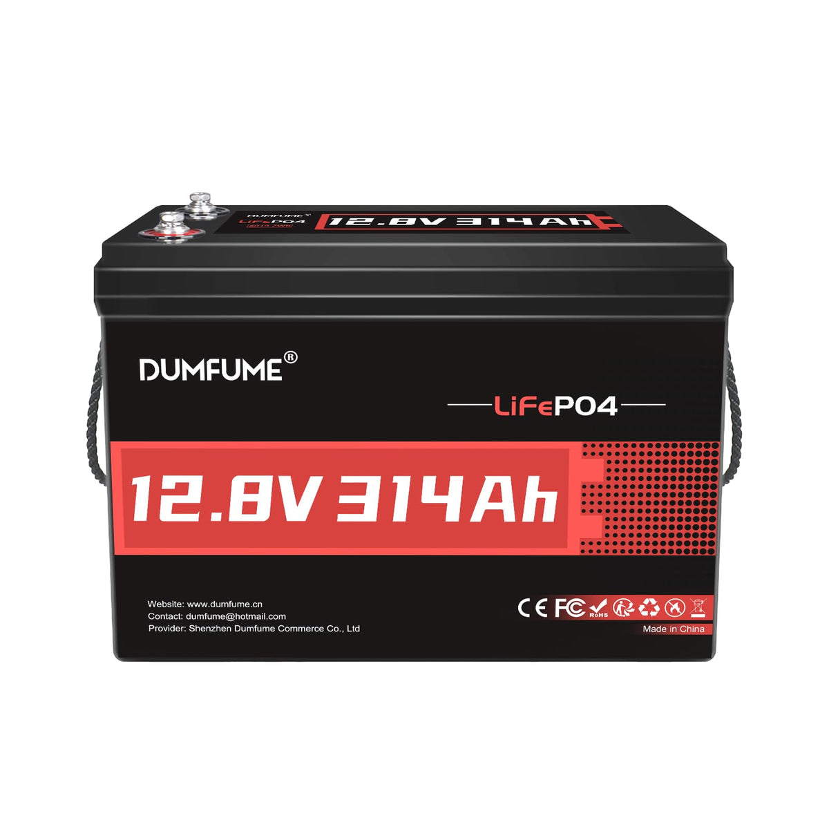 12V 600Ah LiFePO4 Lithium Battery Built-in 200A BMS