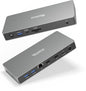 Plugable USB C Docking Station Dual Monitor, 11-in-1, USB4 40G 100W Laptop Charging Dock for Windows and Thunderbolt, 4K HDMI 2.1 upto 120Hz, 2.5Gbps Ethernet, SD Reader, 20W USB-C Charging Driverless