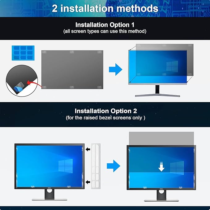 [2 Pack] 27 Inch Computer Privacy Screen Filter for 16:9 Aspect Ratio, Eye Protection, Anti-Glare, Anti-Blue Light Computer Monitor Privacy Filter, Removable Anti-Scratch 27in Protector Film