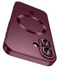 LEKEVO Magnetic for iPhone 16 Plus Case [Compatible with MagSafe][Built-in Camera Lens Protector] Slim Soft Silicone Bumper Shockproof Metallic Luster Phone Case (Purple)