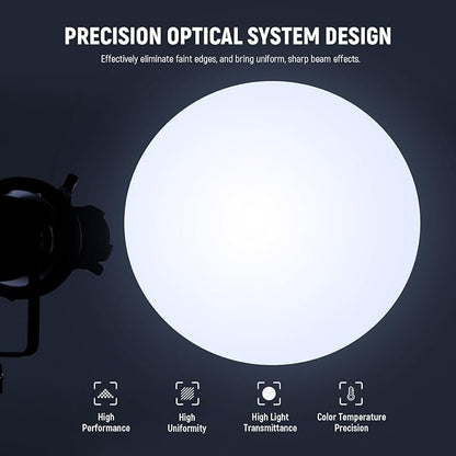 NEEWER Spotlight Snoot with 40° Projection Lens, Adjustable Focus, 16 Metal Gobos 5 Color Gels, Bag, Conical Snoot for Bowens Mount LED Continuous Output Lighting Studio Video Light Up to 300W, LS-38
