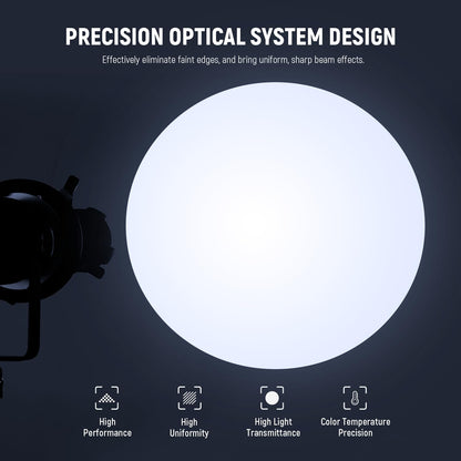 NEEWER Spotlight Snoot with 40° Projection Lens, Adjustable Focus, 16 Metal Gobos 5 Color Gels, Bag, Conical Snoot for Bowens Mount LED Continuous Output Lighting Studio Video Light Up to 300W, LS-38
