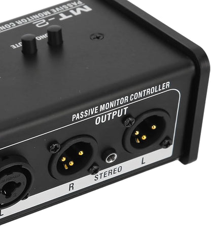 Passive Monitor Controller,Mute Control Large Control Knob Passive Stereo Monitor Controller,Pure Signal Passive Volume Controller,for Studio Monitor