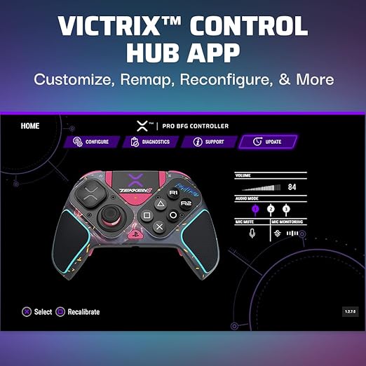 PDP Victrix Pro BFG Wireless Controller for PS4/PS5/PC, Sony 3D Audio, Modular Back Buttons/Clutch Triggers/Joystick, Tekken 8 Rage Art