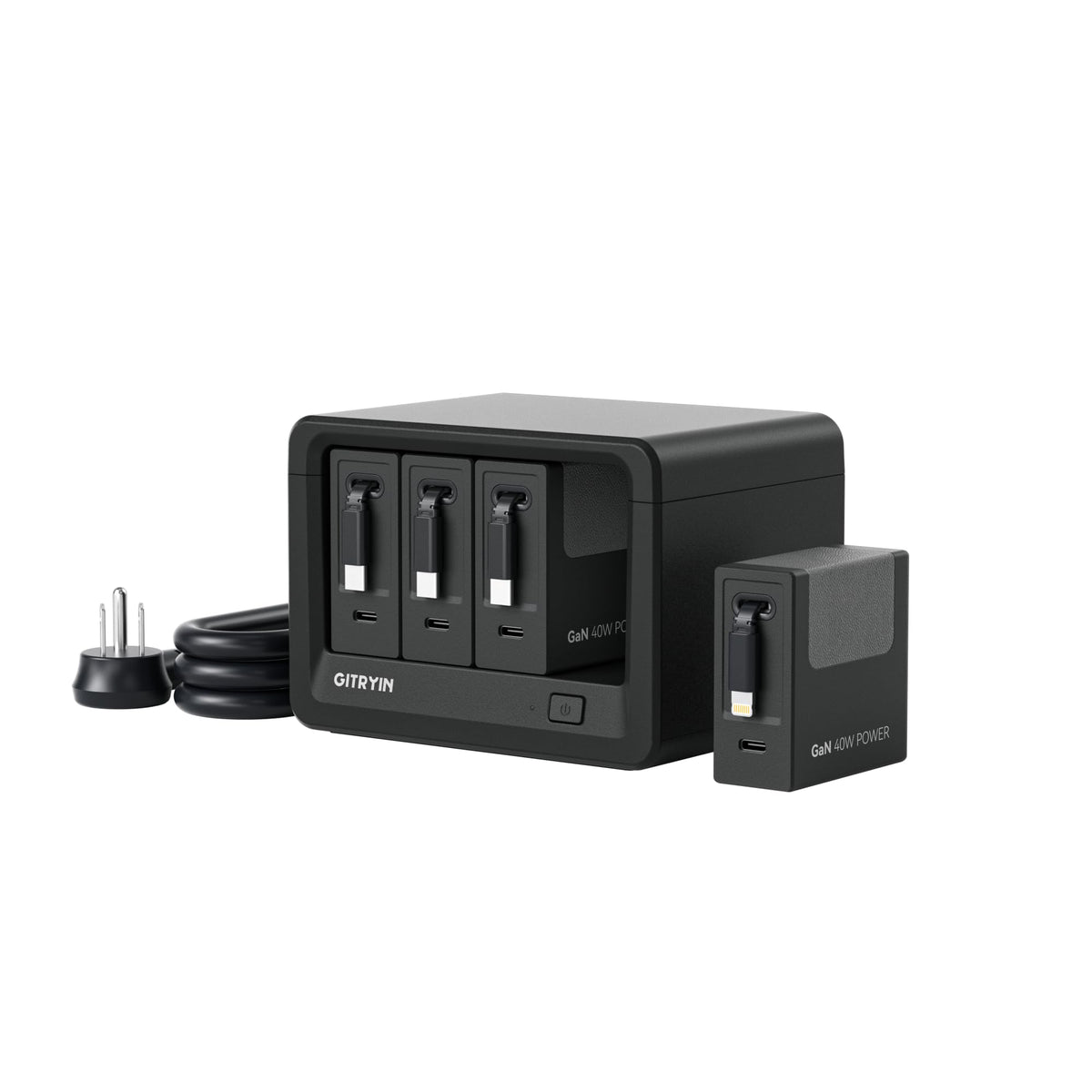 Gitryin 12-in-1 Desktop Charging Station, 160W USB Retractable GaN Charger