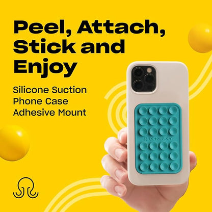Classic - Silicone Suction Phone Case Adhesive Mount - Hands-Free, Strong Grip Holder for Selfies & Videos - iPhone & Android Compatible - 2.25″ x 3.25″, Turquoise