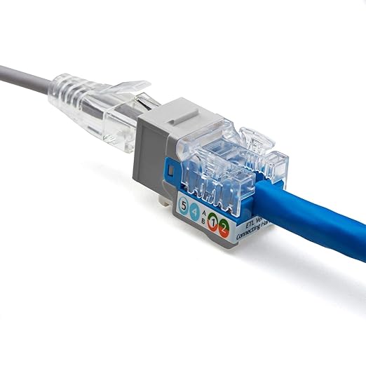 trueCABLE Cat6A Keystone Jack, Unshielded (UTP), 90 Degree Punch-Down, PoE++ (4PPoE), UL Listed, ETL Verified, ANSI/TIA Certified, Modular RJ45 Female, Gray, 12 Pack