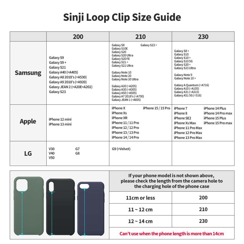 Sinjimoru C-Shaped Clip Finger Phone Grip, Silicone Strap, Pink 230