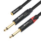 Devinal 1/4 to Dual 1/4 Y-Splitter Cable, 6.35mm TRS to Dual 6.35mm TS Insert Cable Cord, Quarter inch Stereo to 2 Quarter inch Mono Send and Return Patch Cord 6 Feet