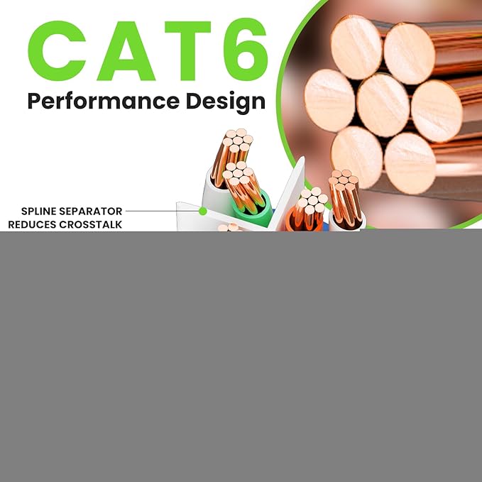 GEARit Cat 6 Ethernet Cable (100-Pack 0.5 Feet) Cat6 Network Patch, 10Gbps, RJ45, Snagless Cord, Gold-Plated Connectors, Internet for PC, TV, Tablet, Router, Printer, Servers, IT Data Center - Blue