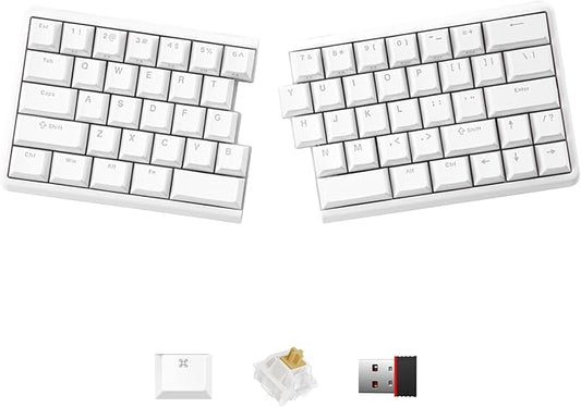 NocFree Lite: Wireless Ergonomic Split Mechanical Keyboard Hot Swappable, Compact 60% Layout, PBT Keycaps Programmable for Mac & Windows(Tactile,New Standard Version)