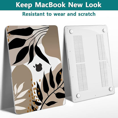 Teryeefi Compatible with MacBook Pro 13 inch Case 2020 2021 2022 2016-2019 Model M1 & M2 A2338 A2251 A2289, Hard Shell Keyboard Cover for Touch Bar, Tropical Leaf, Leaves