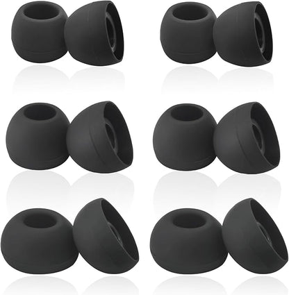 Silicone Earbuds Tips Replacement for True Wireless Earbuds Universal Ear Tips Fit 4.5mm-6mm Nozzle 6 Pairs LMS Black