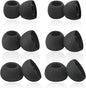 Silicone Earbuds Tips Replacement for True Wireless Earbuds Universal Ear Tips Fit 4.5mm-6mm Nozzle 6 Pairs LMS Black
