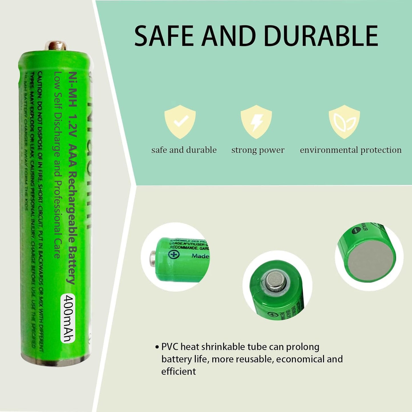 8 Pack Ni-MH AAA Rechargeable Batteries for Panosonic Cordless Phone