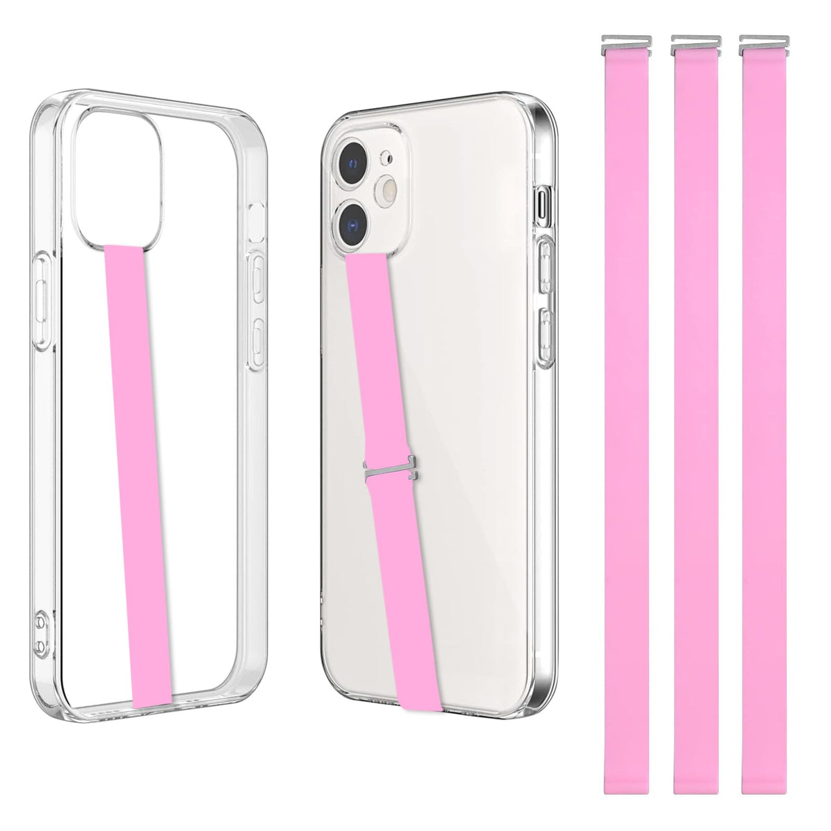 TEAMOLA Silicone Phone Grip Strap, Anti-Slip Phone Hand Holder Black 210