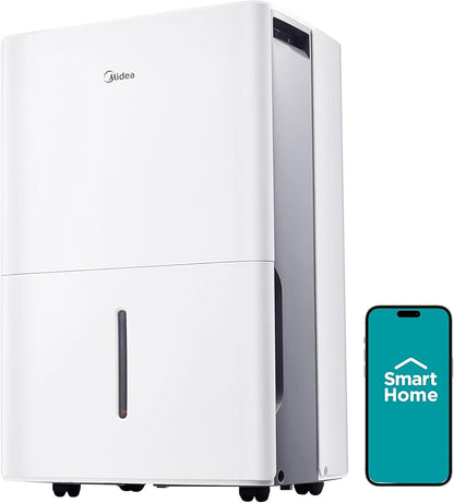 Midea 3,000 Sq. Ft. Energy Star Certified Dehumidifier With Reusable Air Filter 35 Pint - Ideal For Basements, Large & Medium Sized Rooms, And Bathrooms (White)