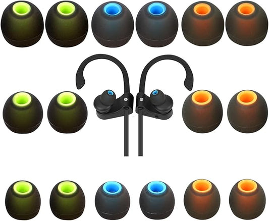 Earbud Tips Ear Bud Tips Soft Anti Slip Washable and Reusable Silicone Replacement Earbud Tips Fit Most in-Ear Earbuds(Inner Hole 3.8mm -5.1mm) 18pcs S M L