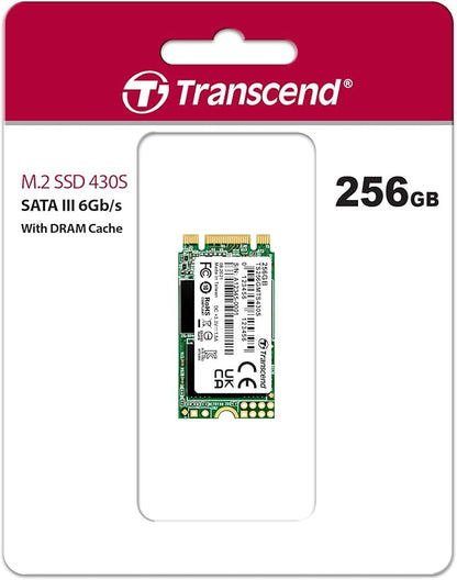 Transcend 256GB M.2 2242 SATA III SSD with Dram Cache, Up to 530MB/s, Compatible w/Ultrabook/Laptop/PC/Desktop, 3D TLC NAND Flash Internal Solid State Drive, LDPC Error Correction, SLC Cache, B+M Key