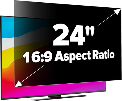 Upgraded HD Computer Privacy Screen 24 inch, Monitor Privacy Screen for 16:9 Widescreen Removable Anti Glare Computer Screen Cover and Blue Light UV-Blocking Screen Privacy Filter