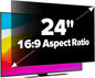 Upgraded HD Computer Privacy Screen 24 inch, Monitor Privacy Screen for 16:9 Widescreen Removable Anti Glare Computer Screen Cover and Blue Light UV-Blocking Screen Privacy Filter