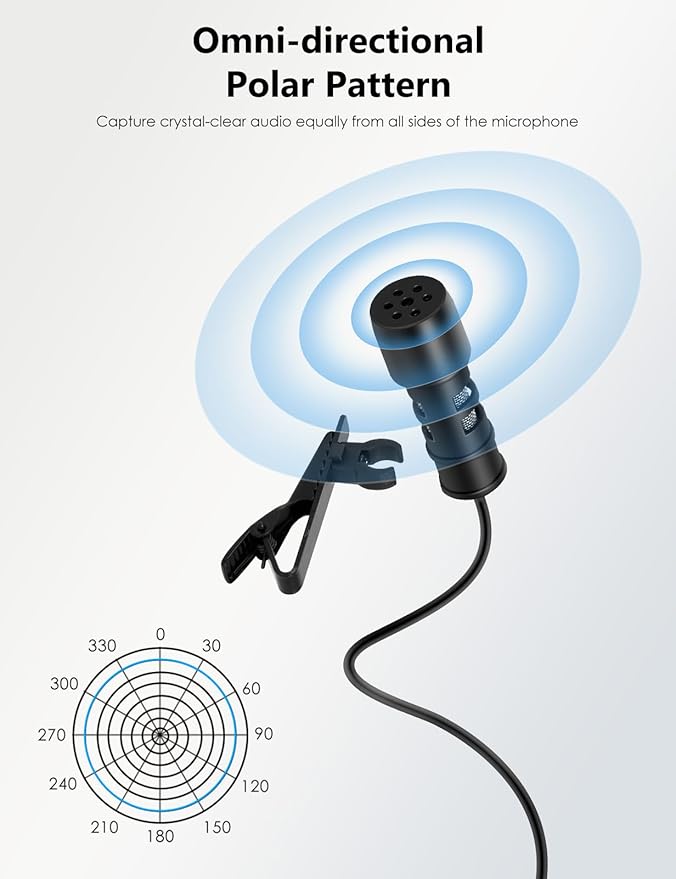MillSO USB Lavalier Microphone with Headphone Jack Omnidirectional External Lapel USB PC Microphone for Computer, Laptop, YouTube, Meeting, Recording, Podcasting, Gaming - 2M/6.5FT