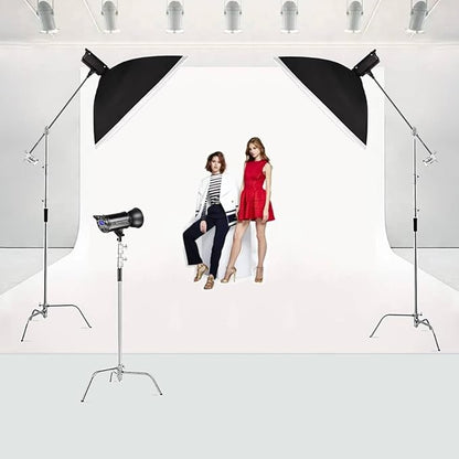 Heavy Duty C Stand with Boom Arm, Stainless Steel Heavy Duty Photography Light Stand, Adjustable Height 4.9ft-10.8ft, with 4.1ft Holding Arm, for Reflector, Umbrella, Softbox, Monolight
