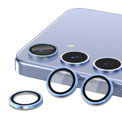 Avocase for Samsung Galaxy S25 Plus Camera Lens Protector, Individual Metal Ring Tempered Glass Lens Cover, [Strong Adsorption] Scratch Resistant Ultra-Thin HD Clear Lens Cover, 1 Set-Blue
