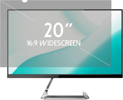 20 Inch Desktop Privacy Screen Shield for 16:9 Wide Monitor - Anti Glare Computer Privacy Screen Cover | Blue Light Blocking Screen Protector | Scratch Resistant UV Filter | Attachment Type