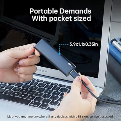 Netac 1TB Portable SSD USB 3.2 Gen 2 (10 Gbps, Type-C) External Solid State Drive Backup Slim Portable Drive for File Storage/Business Travel Essential, Rapid Read & Write Low Noise, Zslim