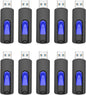 JUANWE 64GB Flash Drives 5 Pack, USB 3.0 Flash Drive Retractable Slide Thumb Drive, Thumb Drives 5 Pack Jump Drives Multipack Bulk USB Drive Data Storage for Computers, Blue