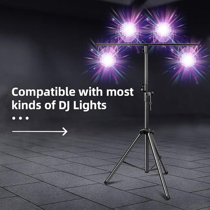 Bloazzup DJ Lights Stand 41-95 Inch, Heavy Duty DJ Stand 1 Pack, Adjustable Height Par Can Tripod Stage Light Stand 8ft, DJ Lighting T Bar Suitable for Stages, Bar, Banquet, Party